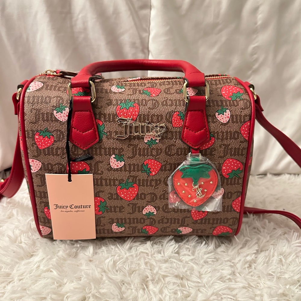 Juicy Couture Strawberry Barrel Bag with Monogram Print - Picture 4 of 7